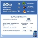 Carbamide Forte Chelated Magnesium Glycinate Supplement 2000mg Per Serving | Magnesium Supplement Supports Muscle Recovery & Better Sleep - 120 Veg Tablets - Image 2