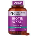 Carbamide Forte High Potency Biotin Tablets 10000mcg For Hair Growth 60 Veg Tablets