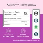Carbamide Forte High Potency Biotin Tablets 10000mcg For Hair Growth 60 Veg Tablets - Image 2