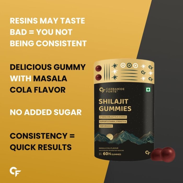 Carbamide Forte Shilajit Gummies For Men With Swarna Bhasma,Gokshura,Ashwagandha | Himalayan Shilajit For Men | Shilajeet Original | Shilajeet Gummies | 60 Veg Gummies - Image 5
