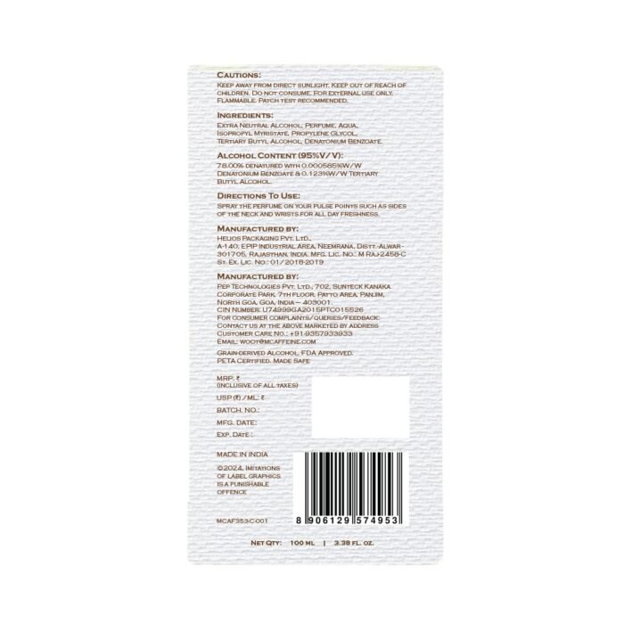 FIEN Perfume Vanilla Muse for Women | Sweet Gourmand Fragrance | 12 Hrs Long Lasting Eau De Parfum with Hazelnut, Peony & Vanilla Bean | mCaffeine Perfume | Valentine Gift | Premium & Luxurious for Every Occasion – 100ml - Image 9