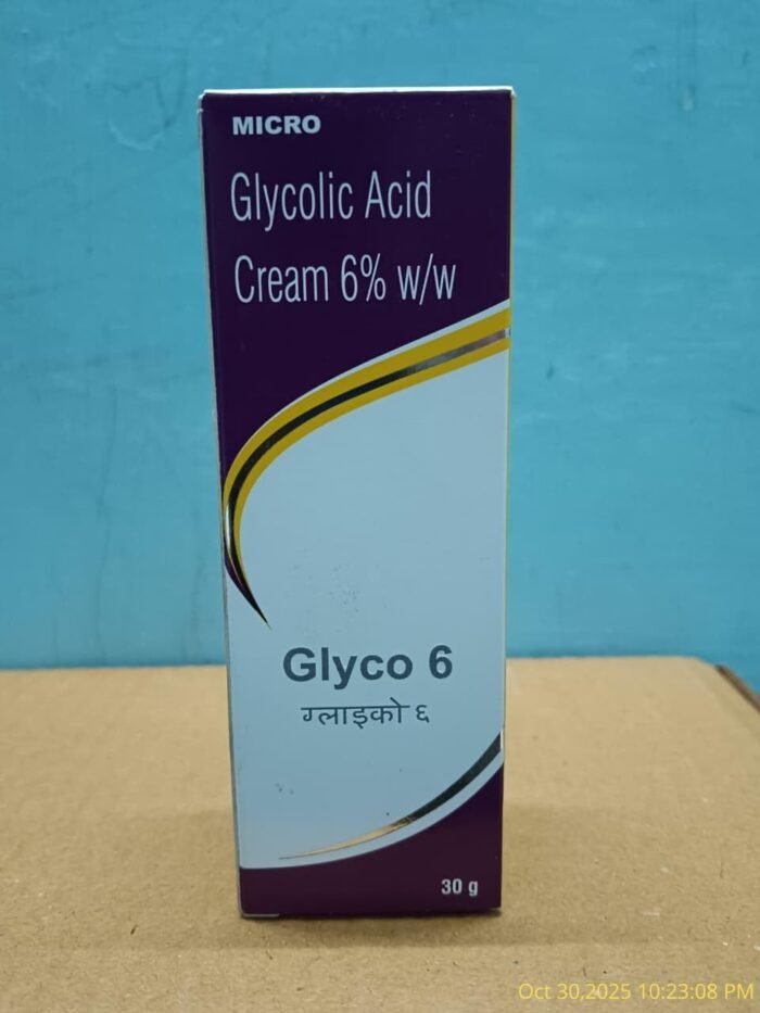 Glyco 6 Glycolic Acid Cream 30gm For Dry Skin, Acne & Hyperpigmentation pack of 1 - Image 3
