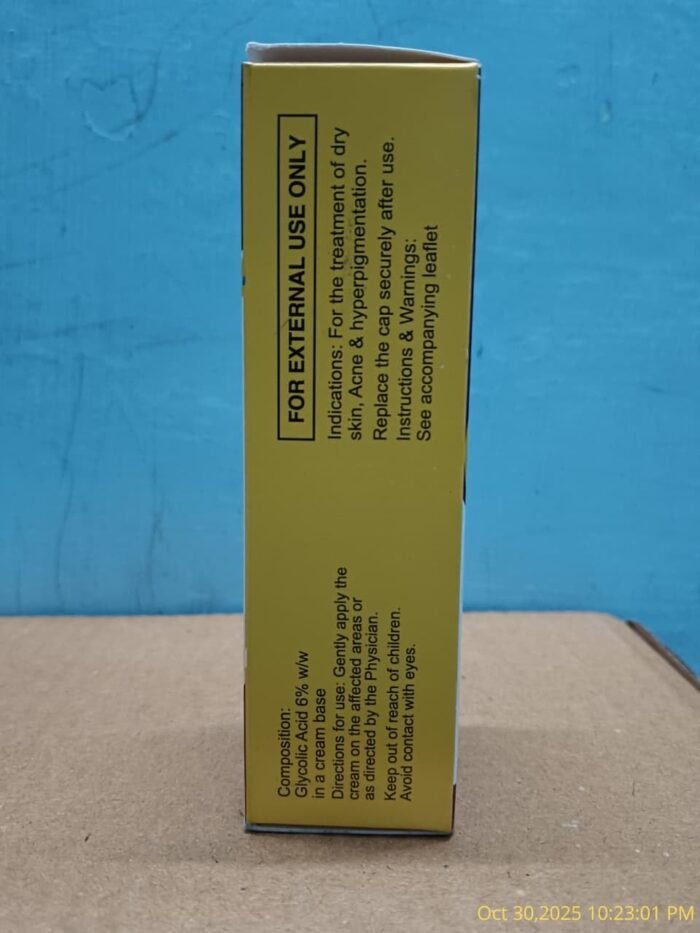 Glyco 6 Glycolic Acid Cream 30gm For Dry Skin, Acne & Hyperpigmentation pack of 1 - Image 4