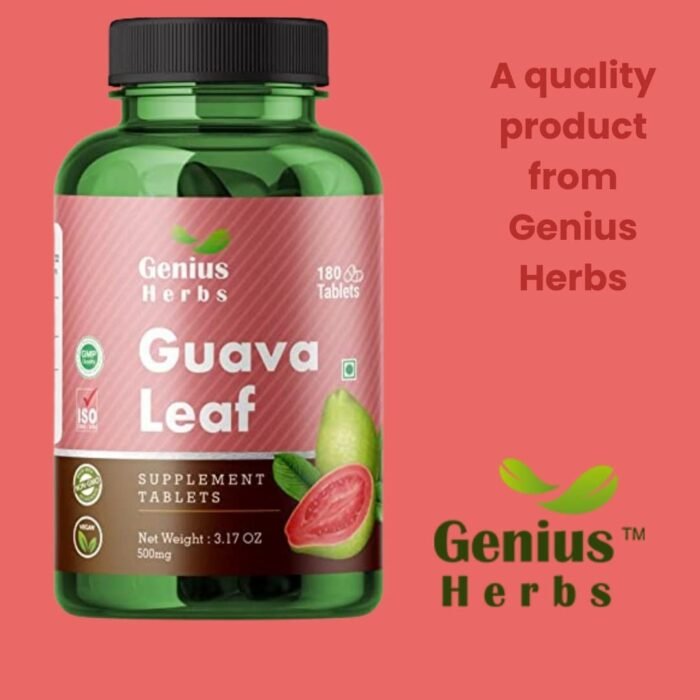 Genius Herbs Guava Leaf Tablets - Guava Leaf Tablets 500mg (180 Tablets)/Improves Skin Health/Helps in Weight Management - Image 9