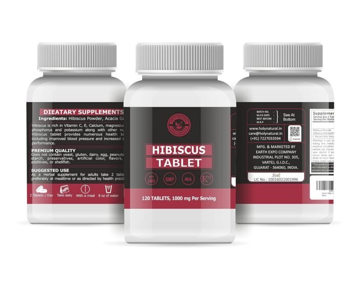 Holy Natural Hibiscus Tablet – 120 Tablet – Dietary Supplement and 1000mg Per Serving. - Image 8