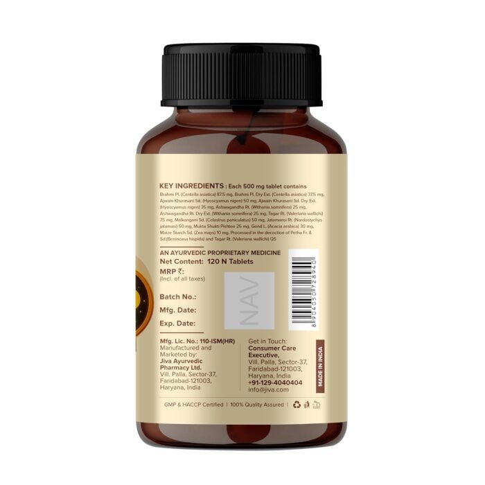 Jiva Ayurveda Sleep Well Plus 120 Tablets | Ayurvedic Sleeping Tablets for Deep Sleep | Tagara-Based Sleep Supplement for Men & Women | Non-Habit Forming & Chemical-Free - Image 3