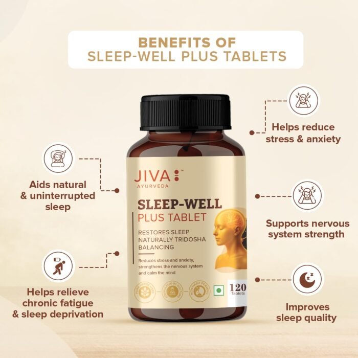 Jiva Ayurveda Sleep Well Plus 120 Tablets | Ayurvedic Sleeping Tablets for Deep Sleep | Tagara-Based Sleep Supplement for Men & Women | Non-Habit Forming & Chemical-Free - Image 5