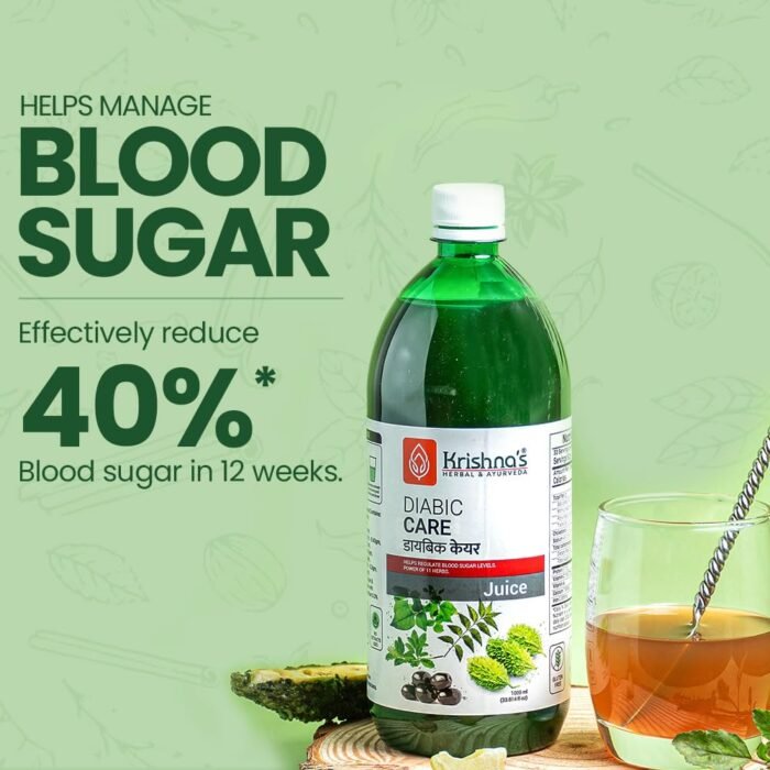 KRISHNA'S HERBAL & AYURVEDA Diabic Care Juice - 500 Ml | Blend Of 11 Herbs Methi, Amla, Karela, Jamun, Kutki, Guduchi & 5 Other Herbs To Manage Sugar Levels | Made In India - Image 8