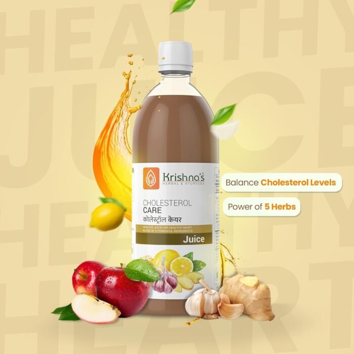 KRISHNA's HERBAL & AYURVEDA Cholesterol Care Juice - 500 Ml | Contains Honey With Apple Cider Ginger Garlic, Sugar Free, Health Drink - Image 3