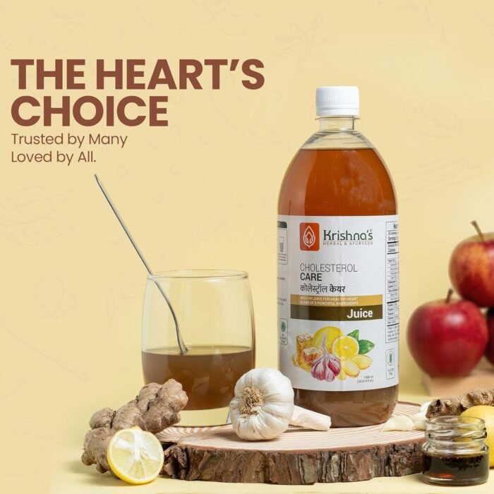 KRISHNA's HERBAL & AYURVEDA Cholesterol Care Juice - 500 Ml | Contains Honey With Apple Cider Ginger Garlic, Sugar Free, Health Drink - Image 5