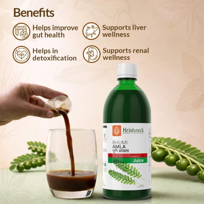 Krishna's Bhumi Amla Juice - 500 ml Natural liver detoxifier | Strengthens the digestive system | Sugar free Juice with No Added Color or Flavour - Image 4