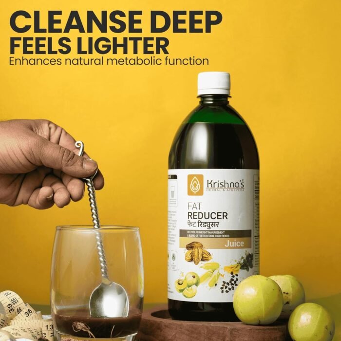 Krishna's Fat Reducer Juice - 500 ml | 12 Powerful herbs for Weight Management | Amla, Harad, Daru Haridra, Sunn Hemp | Aids Metabolism and Digestion - Image 6