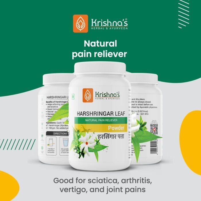 Krishna's Harshringar Powder (Nyctanthes arbor-tristis.)- 100 g |Natural and fresh Parijat leaf Powder | Boosts immunity & Improves skin quality - Image 2