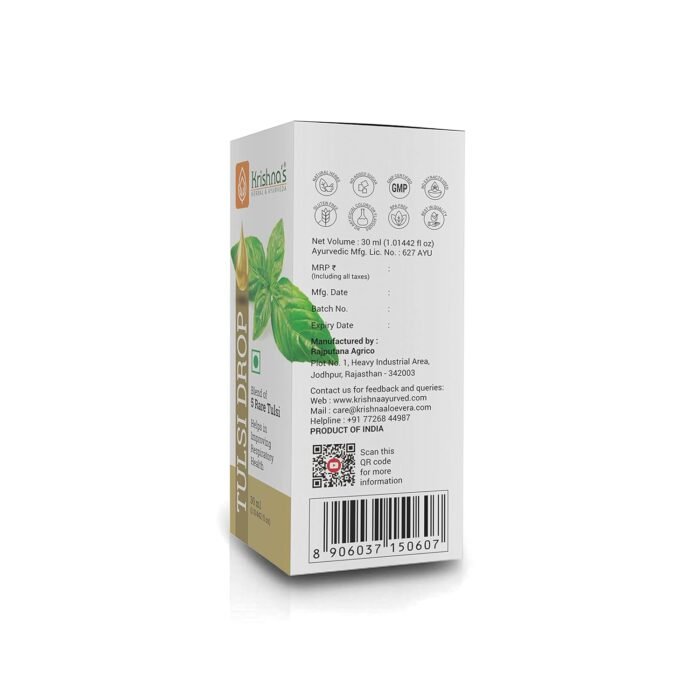 Krishna's Tulsi Drops 30 ml of 5 Rare Tulsi Drop for Natural Immunity Boosting | Nimbu Tulsi, Daulal Tulsi, No Preservatives | Tulsi Drops for immunity | Panch Tulsi Drop - Image 9