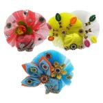 Laddu Gopal Mukut No Accessories Set Designer Pagdi/Pagri Shringar Set for Krishna, Ladoo Gopal, Kanha Ji Cap Combo (Set of 3)
