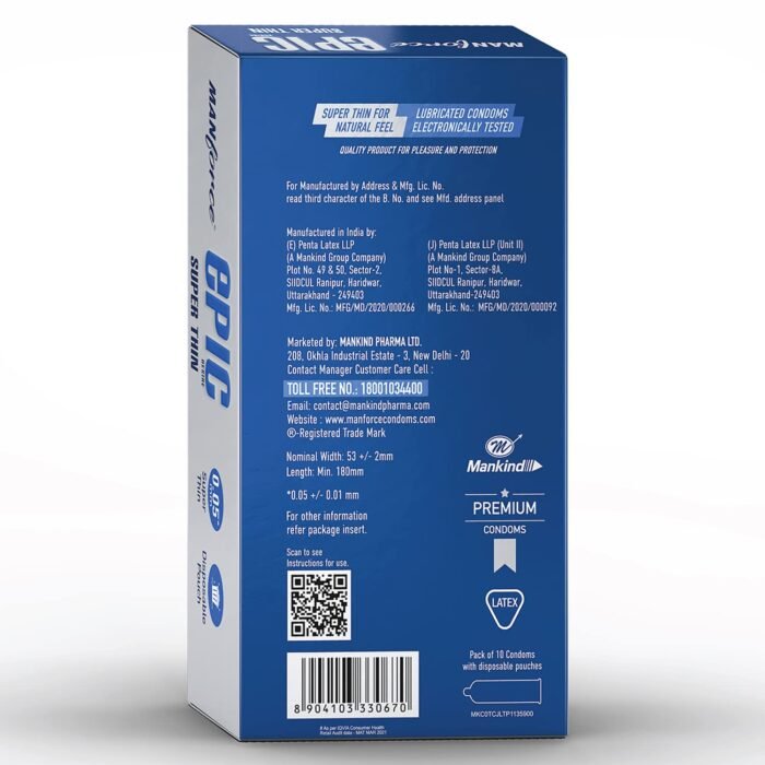 Manforce Epic Desire | Ultra Thin Condom for Enhanced Pleasure | Silk Chocolate Flavour | 10 Pcs - Image 2
