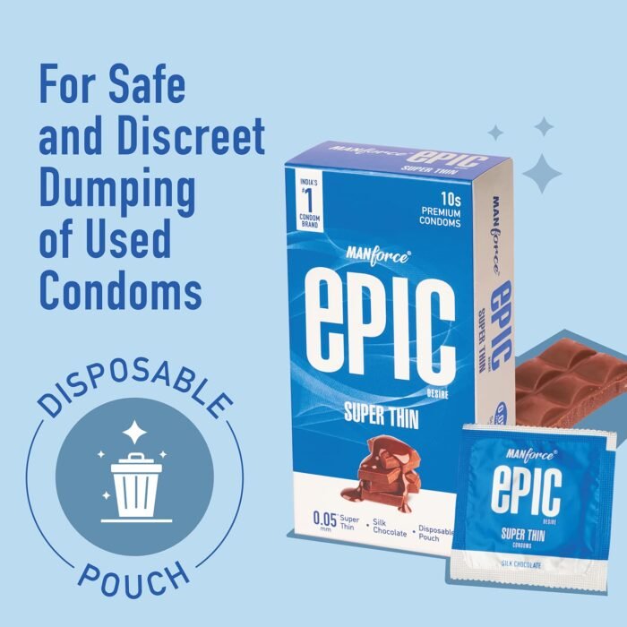 Manforce Epic Desire | Ultra Thin Condom for Enhanced Pleasure | Silk Chocolate Flavour | 10 Pcs - Image 7