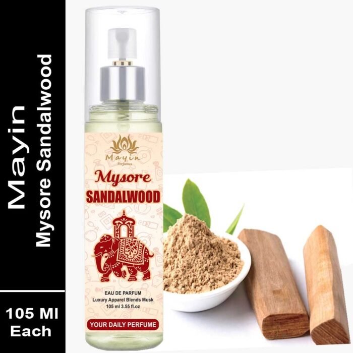 Mayin Mysore Sandalwood Spray Perfumed For Men And Women | Pocket Perfume | Eau De Parfum | Best Gifting Long Lasting Luxury Scent | Daily use fragrance | (105ml) - Image 2