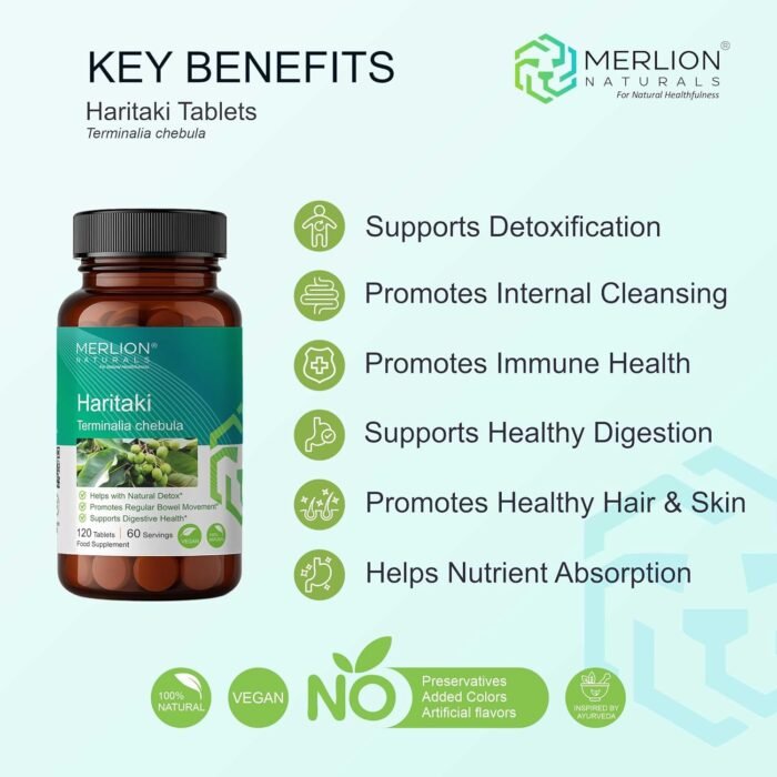 Merlion Naturals Haritaki Tablets, Terminalia chebula, 500mg (120 Tablets) - Image 4