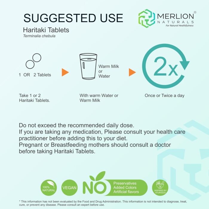 Merlion Naturals Haritaki Tablets, Terminalia chebula, 500mg (120 Tablets) - Image 6