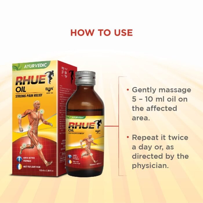 RHUE Strong Pain Relief Oil 100ml Pack of 2 | Ajwain, Mustard & Clove Oil Extract With Natural Herbs | Ayurvedic Massage Tel For Knee/Legs/Shoulder/Neck/Back & Joint | Ointment For Men & Women - Image 8