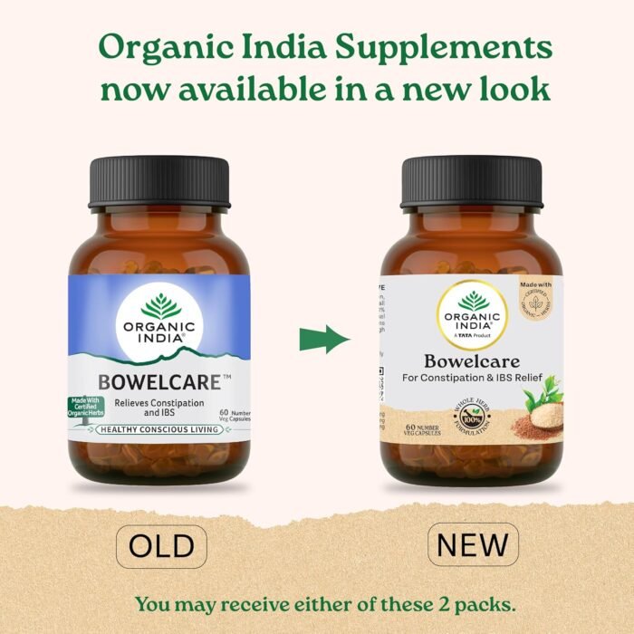 A TATA Product - Organic India Bowelcare - 60 Veg Capsules, Helps Relieve Constipation, Hyperacidity & IBS, Clean & Lubricate Bowel, Normalizes Digestion & Elimination, GMP & NPOP Certified Organic - Image 2