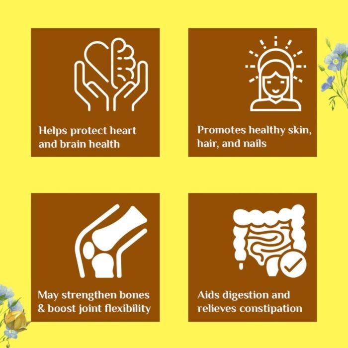 A TATA Product - Organic India Flaxseed Oil - 60 Veg Capsules, Natural Omega-3, Helps Reduce Cholesterol, Supports Healthy Skin, Hair & Nails, Joint Flexibility, GMP & NPOP Certified Organic - Image 5