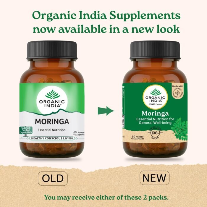 A TATA Product - Organic India Moringa Capsules - 60 Veg Caps, Essential Nutrition Superfood, Helps Naturally Boost Energy Level, Improves Stamina, Rich In Vitamins & Minerals, GMP & NPOP Certified Organic - Image 2