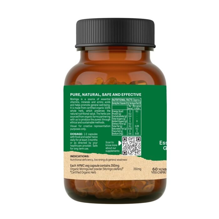 A TATA Product - Organic India Moringa Capsules - 60 Veg Caps, Essential Nutrition Superfood, Helps Naturally Boost Energy Level, Improves Stamina, Rich In Vitamins & Minerals, GMP & NPOP Certified Organic - Image 8