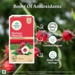 A TATA Product - Organic India Moringa Hibiscus Infusion, 25 Tea Bags, Certified Organic, Antioxidant-Rich, Caffeine-Free, Whole Herb Blend - Image 3