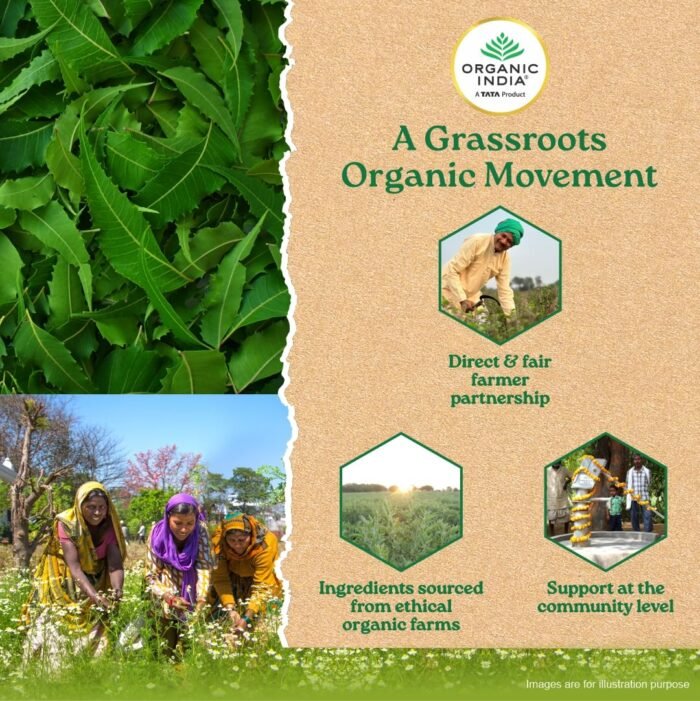 A TATA Product - Organic India Neem Blood Purifier - 60 Veg Capsules, Natural Blood Purifier, Plant-Based Anti-Bacterial, Anti-Viral, With Immunity Boosting Properties, GMP & NPOP Certified Organic - Image 9