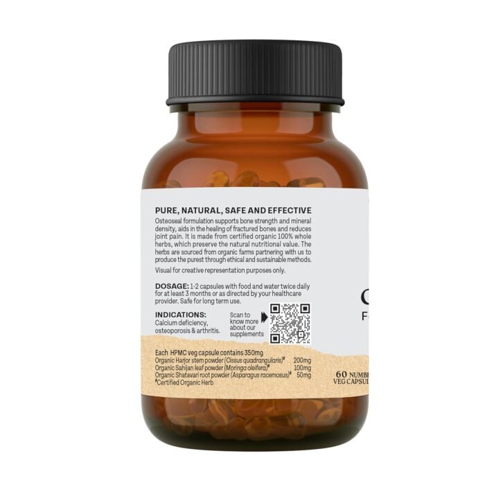 A TATA Product - Organic India Osteoseal 60 Capsule - Bio-available Calcium, Phosphorus & Amino Acids, Helps Increase Bone Mineral Density, Healthy Bone & Teeth GMP & NPOP Certified Organic - Image 11