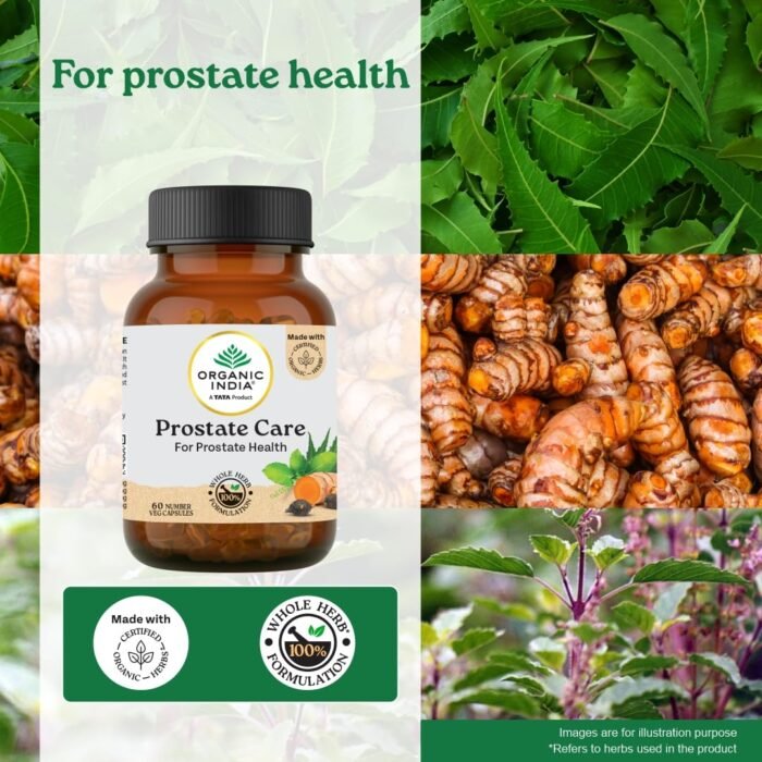 A TATA Product - Organic India Prostate Care - 60 Veg Capsules, Supports Healthy Prostate & Urinary Tract Function & Restore Energy Level, Immunity & Male Reproductive Vitality, GMP & NPOP Certified - Image 3
