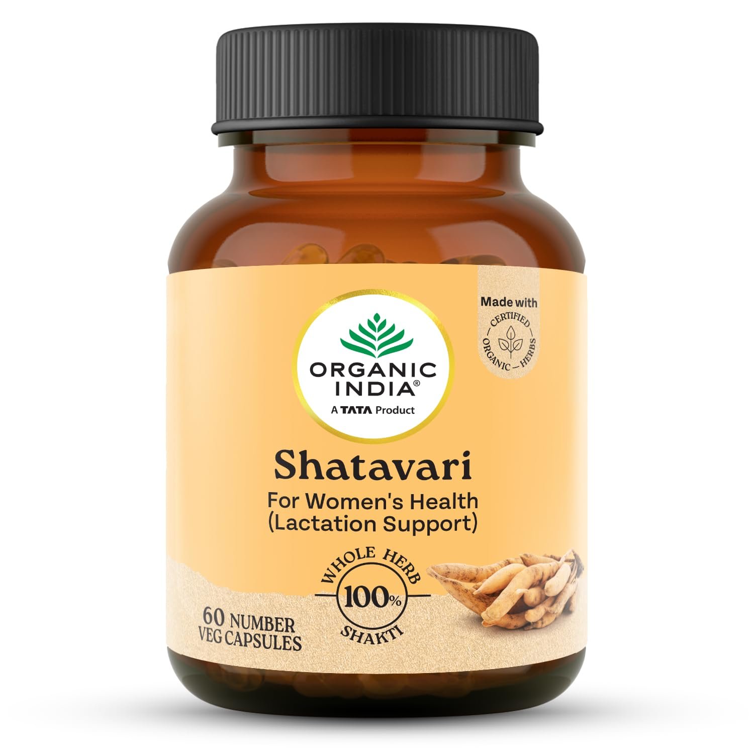 A TATA Product - Organic India Shatavari - 60 Veg Capsules 1 A TATA Product - Organic India Shatavari - 60 Veg Capsules, With Plant Based Estrogens, Helps Boosts Health and Vitality For Women Of All Ages & Restore Hormonal Balance, GMP & NPOP Certified Organic - Image 1