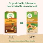 A TATA Product - Organic India Tulsi Ginger Turmeric - 25 Tea Bags, Boosts Immunity, Supports Healing & Recovery, Rich in Antioxidants, Made with Tulsi, Turmeric, Cinnamon, and Pepper - Image 3