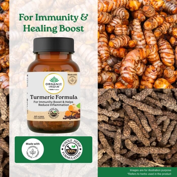 A TATA Product - Organic India Turmeric Formula - 60 Veg Capsules - Image 3