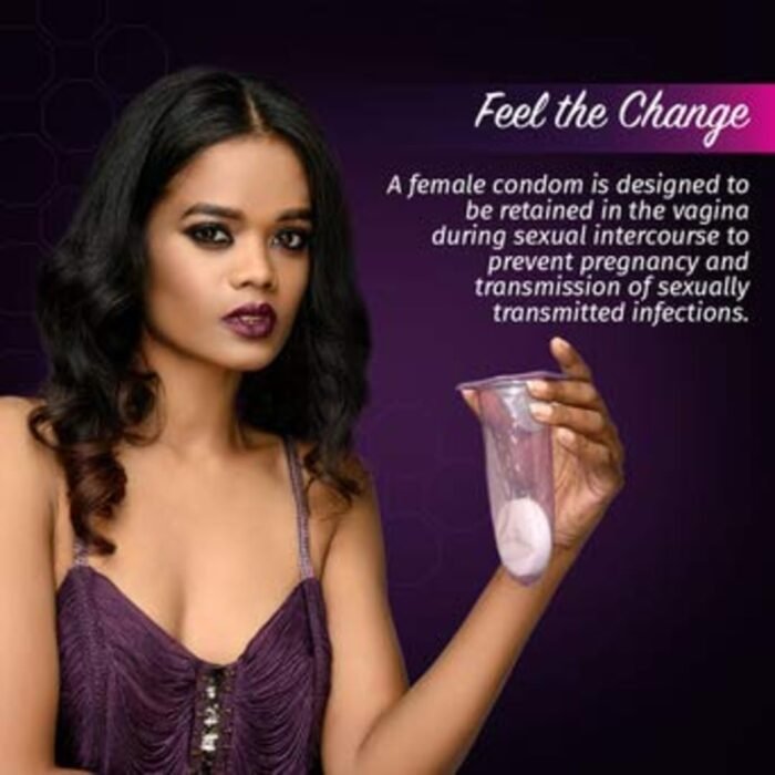 Domina Female Condom with Soft Inner Sponge, No Artificial Colour, Made with Natural Rubber Latex, Lavender Fragrance, With Biodegradable Disposable Bags, Pack of 2 - Image 4