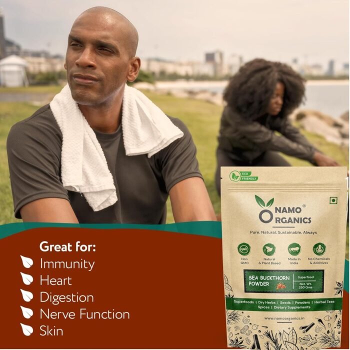 Namo Organics Himalayan Sea buckthorn Dry Berry 200gm – Natural, Sun-Dried, Rich in Omega 3,6,7 and 9, & Vitamin C, E | Dried Seabuckthorn Berries | No Added Sugar or Preservatives (200 Gm) - Image 6