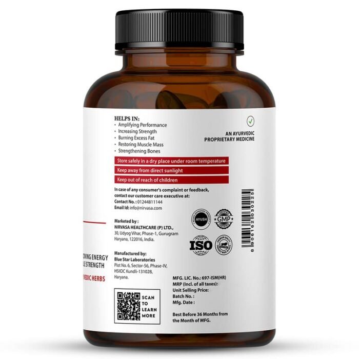 Nirvasa Maxx Josh Testosterone Supplement (500mg, 60 Tabs) | Boosts Testosterone, Muscle Strength & Energy | Enhances Performance, Stamina & Vitality | Ashwagandha, Gokshura & Safed Musli - Pack of 1 - Image 3