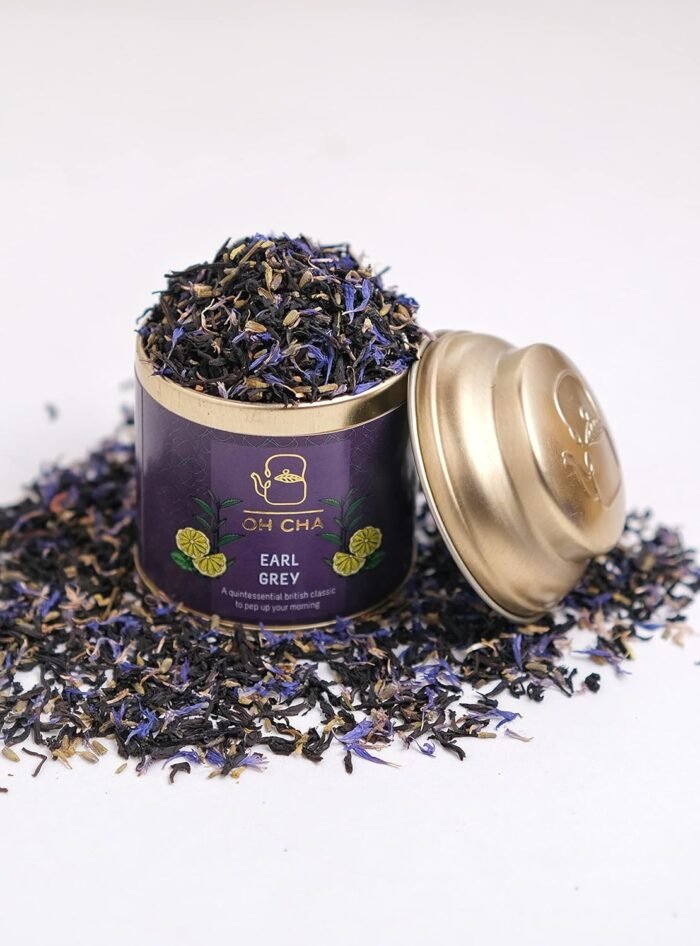 OH CHA - Earl Grey Tea | 35gms, Assam Tea Orthodox blended with 100% Natural Bergamot Extract & Blue Cornflower | Rich in Antioxidants, Supports Heart Health | Malty Black Tea, Fruity Muscatel Aroma - Image 3