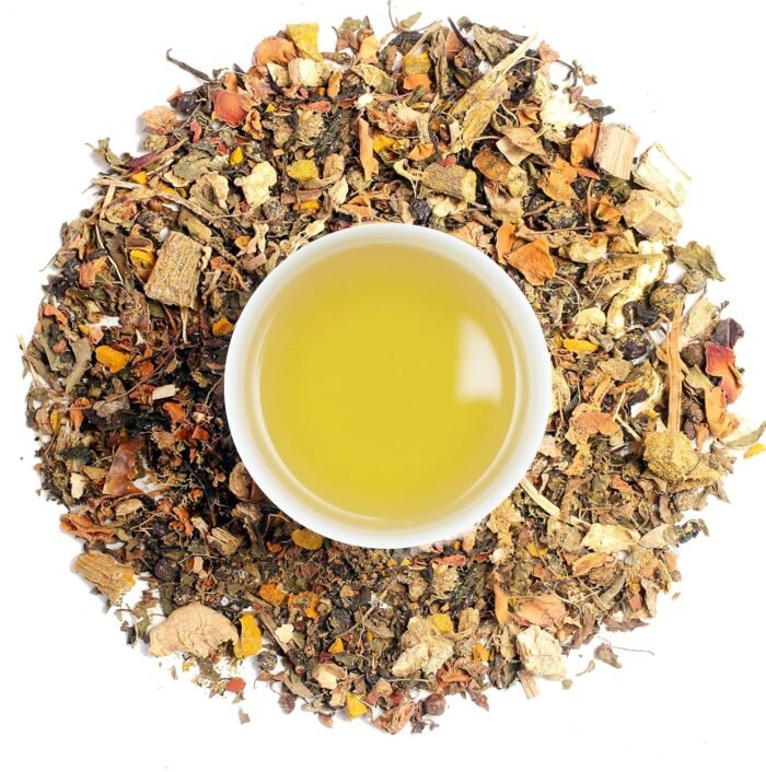 OH CHA - Green Tea, Morning Energise | Blended with 11 Magical Herbs, 100% Natural | Garden Fresh Whole Leaf Green Tea | Wellness Tea, Helps in Digestion, Metabolism, Weight Management | 35g Tin Caddy - Image 2