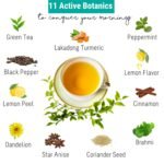 OH CHA - Green Tea, Morning Energise | Blended with 11 Magical Herbs, 100% Natural | Garden Fresh Whole Leaf Green Tea | Wellness Tea, Helps in Digestion, Metabolism, Weight Management | 35g Tin Caddy - Image 4