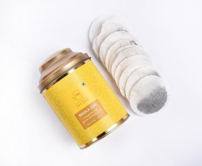 OH CHA - Masala Tea/Chai Black Tea Bags | 100% Natural Eco Friendly Round Tea Bags, 30pcs | Premium Black tea with Cardamom, Cinnamon, Ginger, Clove and Black pepper | Natural, Pure Spices | 60 grams - Image 4