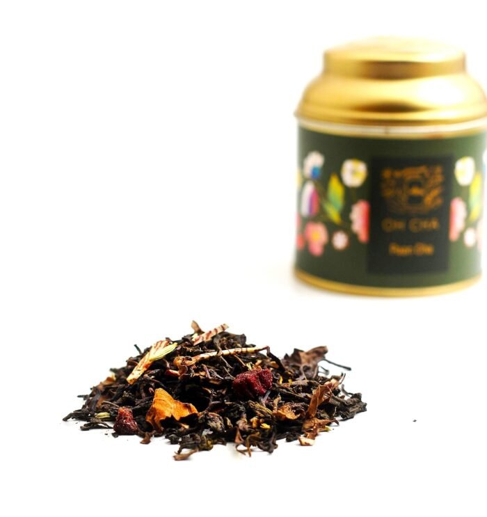 OH CHA - Paan Chai | Whole Leaf Darjeeling Tea with Betelnut leaves & hints of Gulkand | Mouth Freshener, Indian Chai, Paan Tea Flavour | for Metabolism and Digestion | 35g Tin Caddy - Image 3