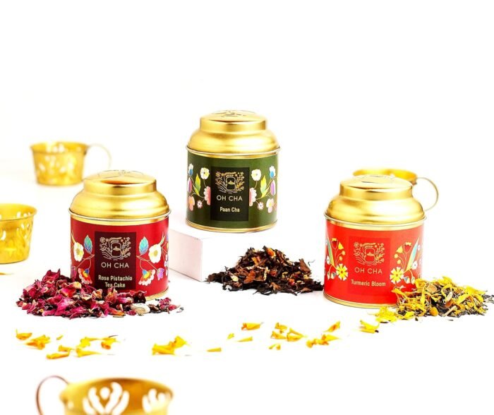 OH CHA - Rose Tea Pistachio | Rose Green Tea with Kashmiri Saffron, Sun-dried Natural Rose Petals, Pistachio, Cardamom & Stevia leaves | Natural Care Tea for Glowing Skin & Hair | 35g Tin Caddy - Image 7