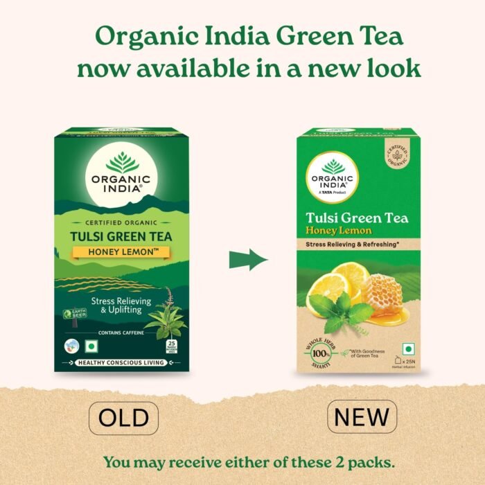 Organic India Tulsi Green Tea Honey Lemon 25 Teabags - Image 3