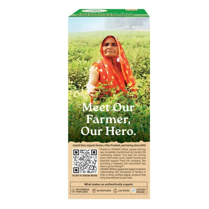 Organic India Tulsi Green Tea Honey Lemon 25 Teabags - Image 7