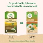 A TATA Product - Organic India Tulsi Honey Chamomile Infusion - 25 Tea Bags, Certified Organic, Stress Relief, Calming, Promotes Sleep, Caffeine-Free - Image 2