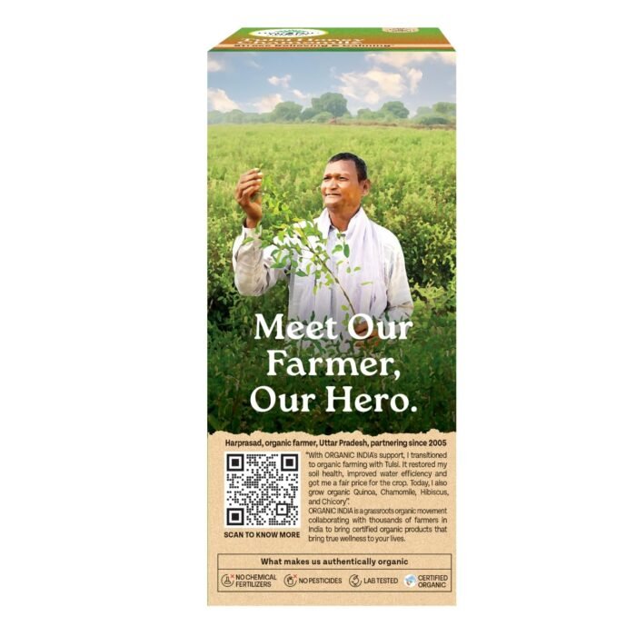 A TATA Product - Organic India Tulsi Honey Chamomile Infusion - 25 Tea Bags, Certified Organic, Stress Relief, Calming, Promotes Sleep, Caffeine-Free - Image 7