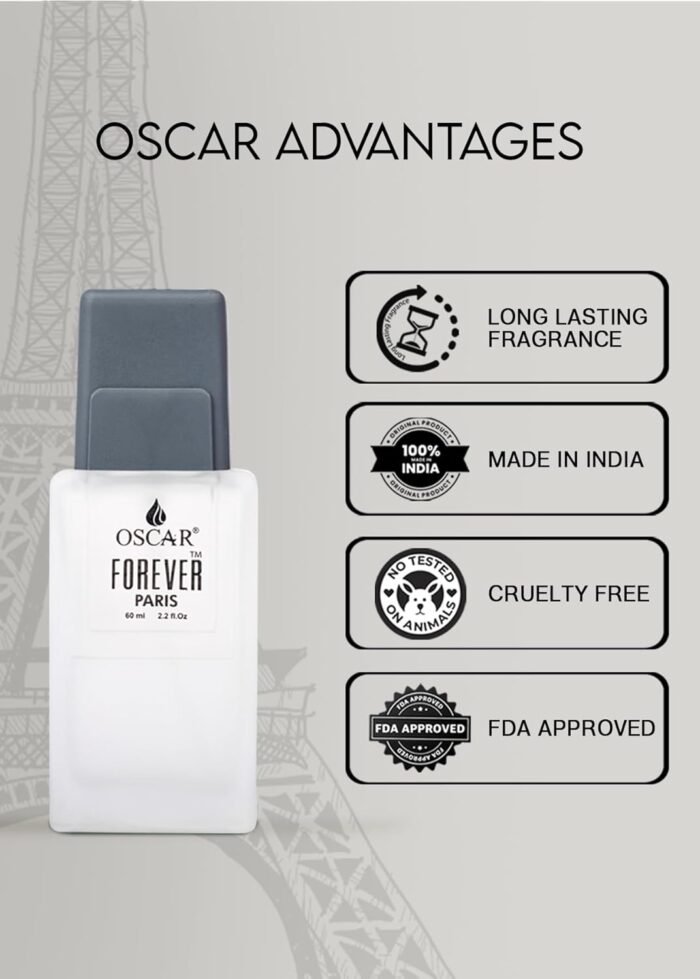 Oscar Forever Paris Grey Eau De Parfum Unisex, 60ml | Long Lasting Perfume for Men & Women | Premium Luxury Fragrance Scent | Aromatic Blend of Tuberose, Violet, Jasmine, Sandalwood, Musk, | Long Lasting Smell - Image 6